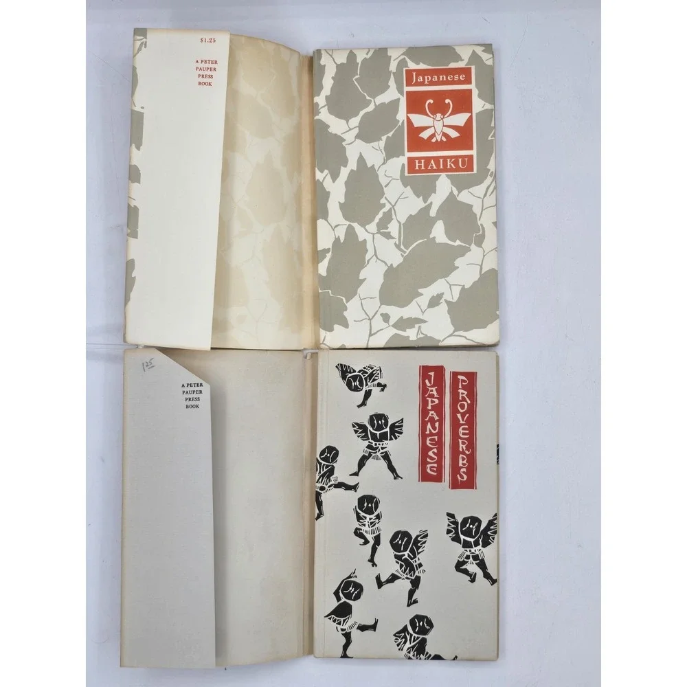 2 Lot VTG Hardcover Japanese 1962 Proverbs + Japanese Haiku 1955/56 Peter Pauper